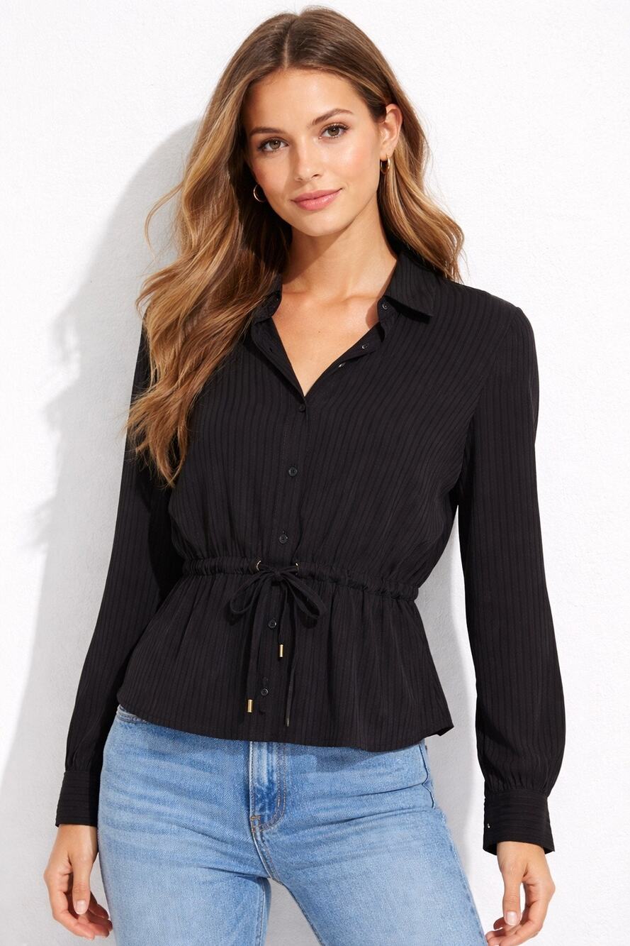 Calvin Klein Black Long Sleeve Button Down Top Women’s size Small